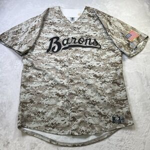 Birmingham Barons Team Issued #22 Authentic MiLB Military Camo Jersey Size 48